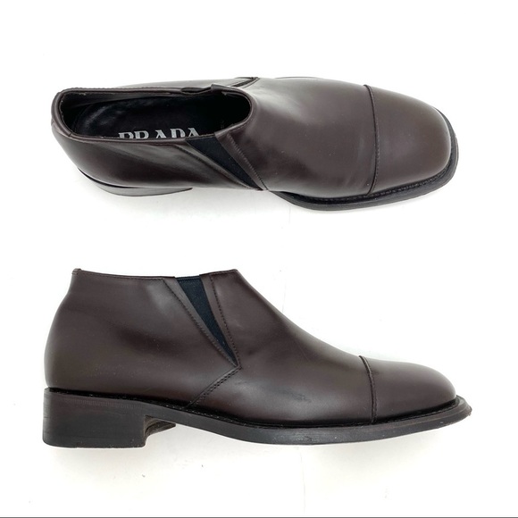 Prada Cup-toe Chelsea Ankle Boot Brown - Picture 12 of 12